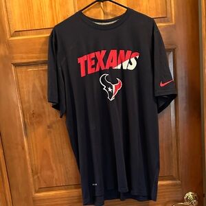 Nike Texans Black T-Shirt with Red and White Accents